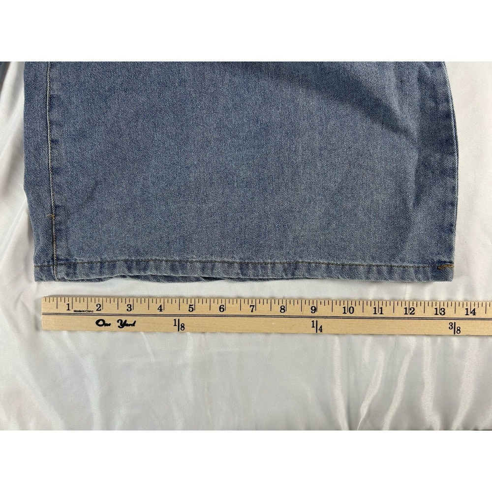 Miou Muse Women Wide Leg Drawstring Jeans Sz L Blue Denim Pull-on Boho Baggy - Picture 8 of 9